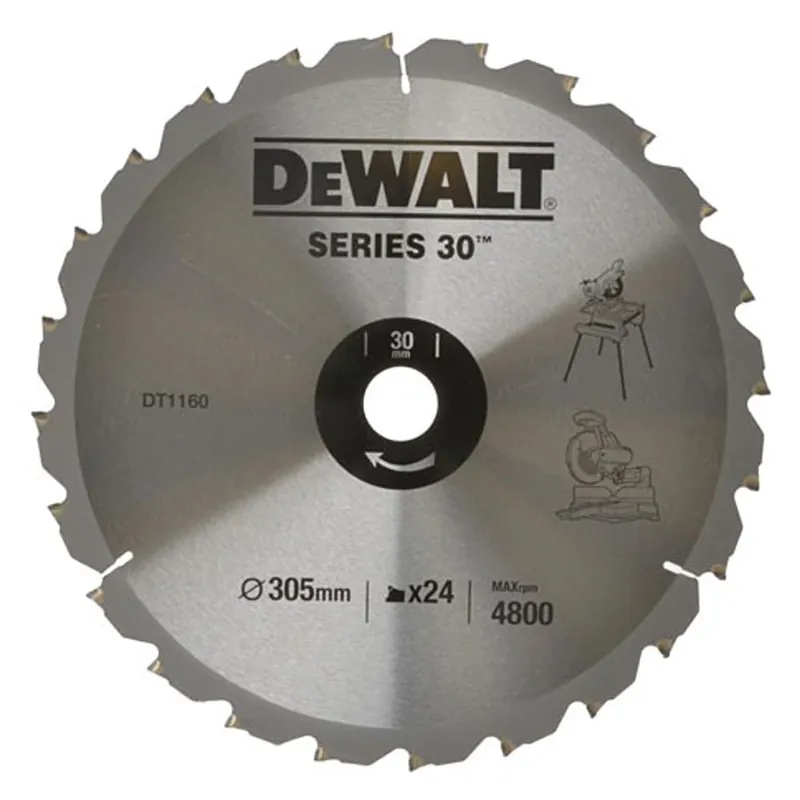 Net gelanceerd - DeWALT DT1160 cirkelzaagblad spijkerhard 305 mm 24T