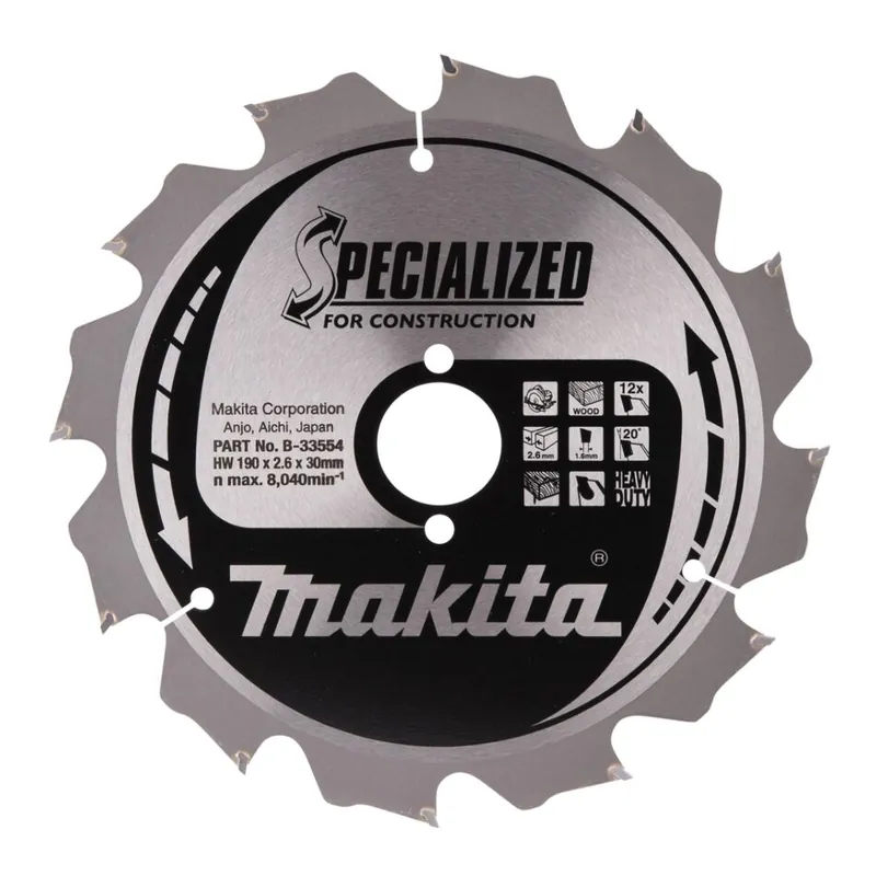 Nieuw binnen | Makita B-33554 Cirkelzaagblad Hout (bouw/constructie)
