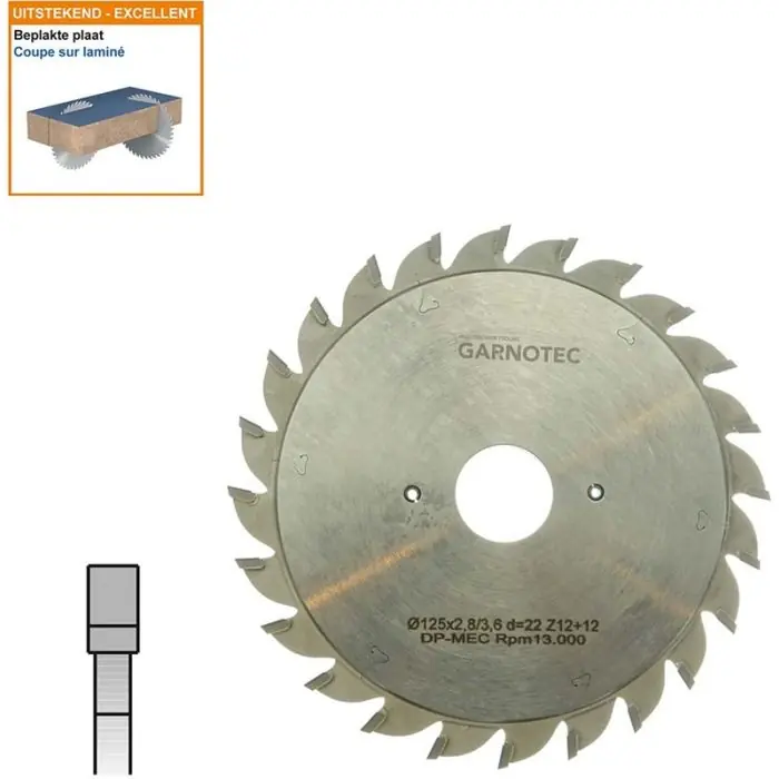 Aanrader | CMT - Twee-delige voorritszaag met diamanten tanden - 125x22x2.8-3,6 Z12+12 - DP diamant