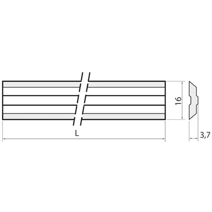 Zolang de voorraad strekt | CMT - Variplan schaafmes HW 510x16x3,7 - L=510 x 16 x 3,7 - Z=2 HW
