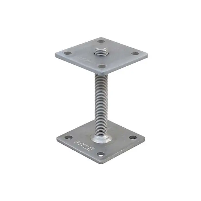 Spoedlevering - Pitzl paaldrager M20, lengte 150mm met onderplaat 100x100x6mm en losse bovenplaat 100x100x6