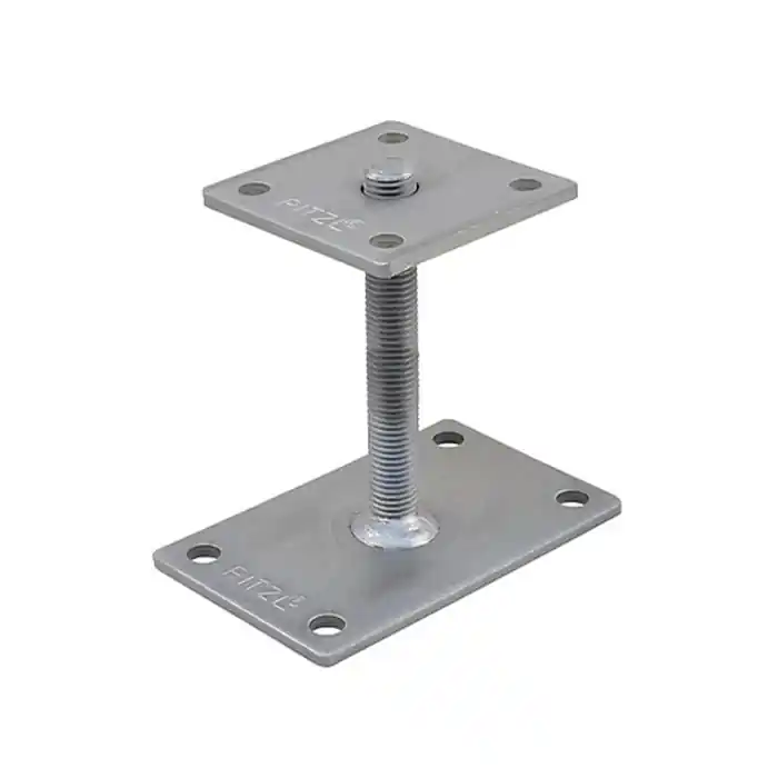 Veel gekozen - Pitzl paaldrager M20, lengte 150mm met onderplaat 100x160x6mm en losse bovenplaat 100x100x6