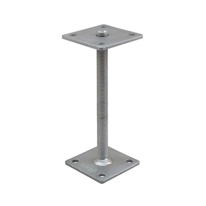 Bestelbaar | Pitzl paaldrager M20, lengte 250mm met onderplaat 100x100x6 en losse bovenplaat 100x100x6