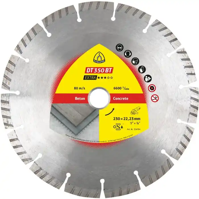 Zolang de voorraad strekt | Klingspor - DT 350 BT Extra - Diamantschijven - 125 x 22.23mm - turbovertanding