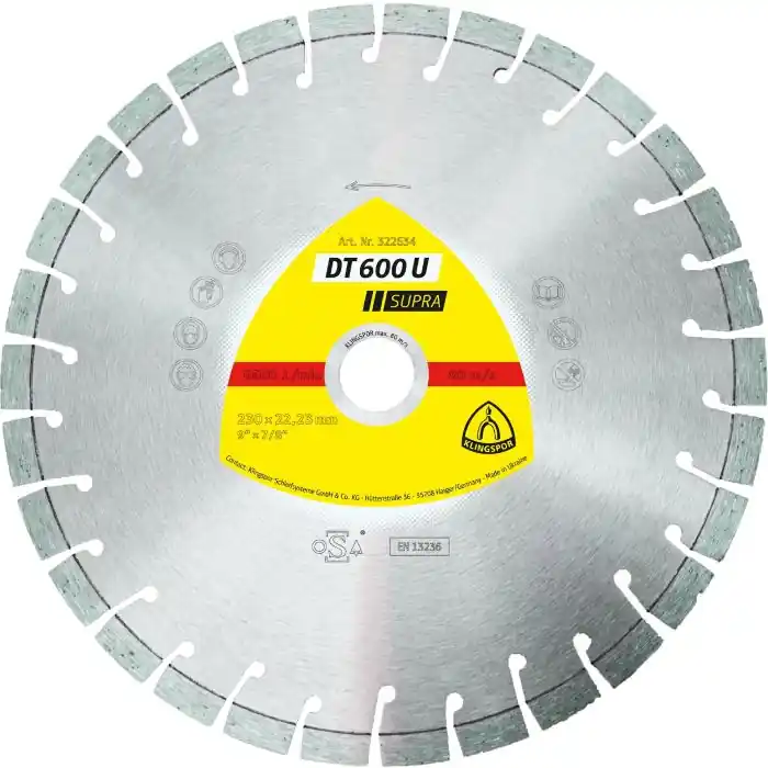 Aanbieding | Klingspor - DT 600 U Supra - Diamantschijven - 100 x 16mm - Korte vertanding