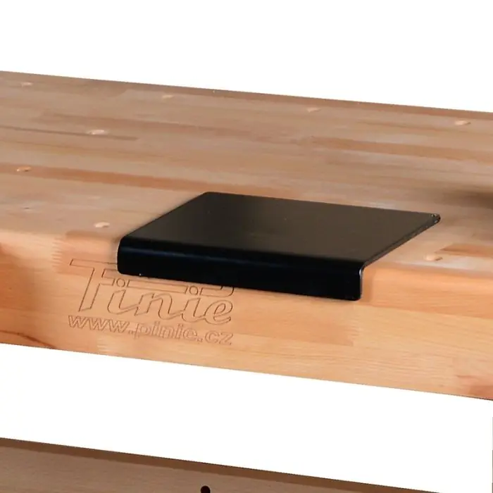 Pinie - Gebogen stalen werkbankplaat 250 x 200 x 6 mm | Premiumkwaliteit