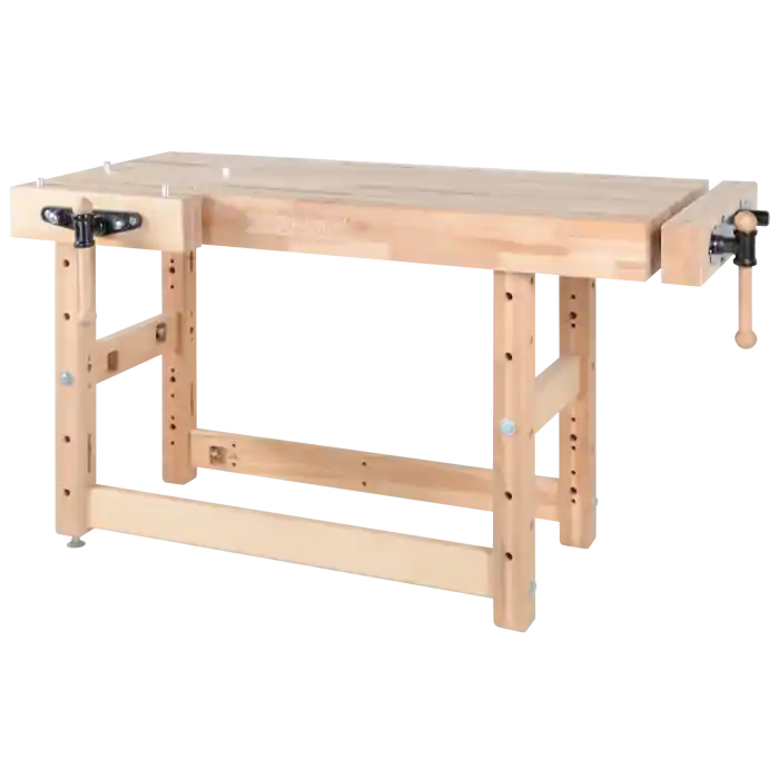 Nieuw in de shop | Pinie - Houten Werkbank PROFI II/I met 19 mm opspangaten - 1650 x 790 mm