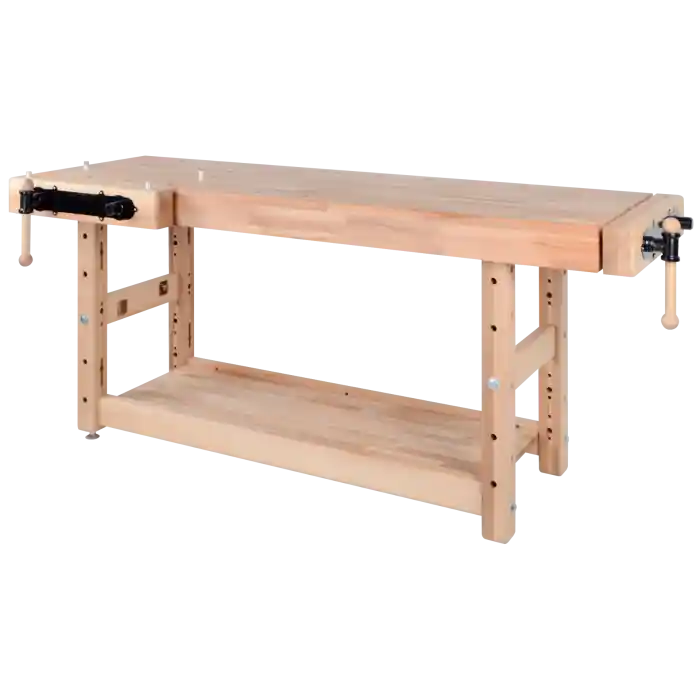 Korting - Pinie - Houten Werkbank PROFI II met 19 mm opspangaten - 2150 x 790 mm