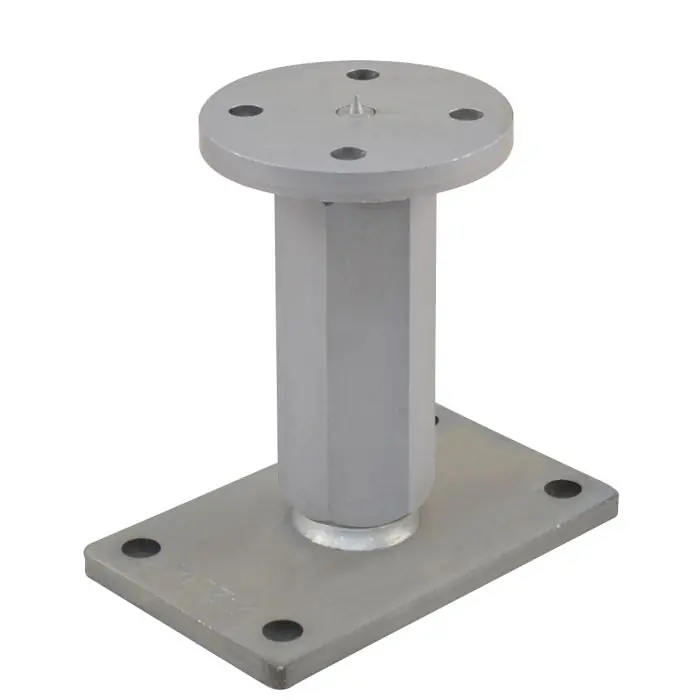 Vanaf nu beschikbaar - Pitzl verstelbare paaldragers M30 - lengte 175-395 mm - onderplaat 160x100 mm - Ø100 mm bovenplaat met centreerpunt