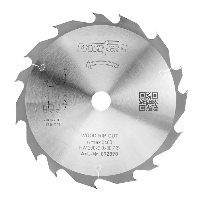 Bespaar meer - Mafell Zaagblad KSB-WL 280 GT HW, 280 x 2,8 x 30 mm, Z15-5, WZ/FZ, Wood Rip Cut