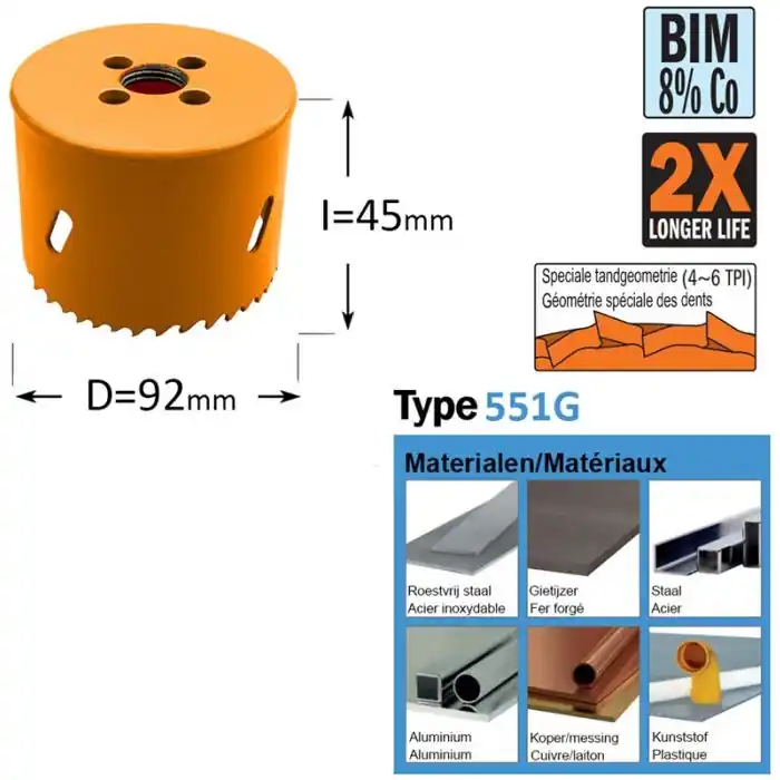 Trending | CMT - Gatzaag - Bi-metaal D=92mm - GRN - D=92mm I=48mm