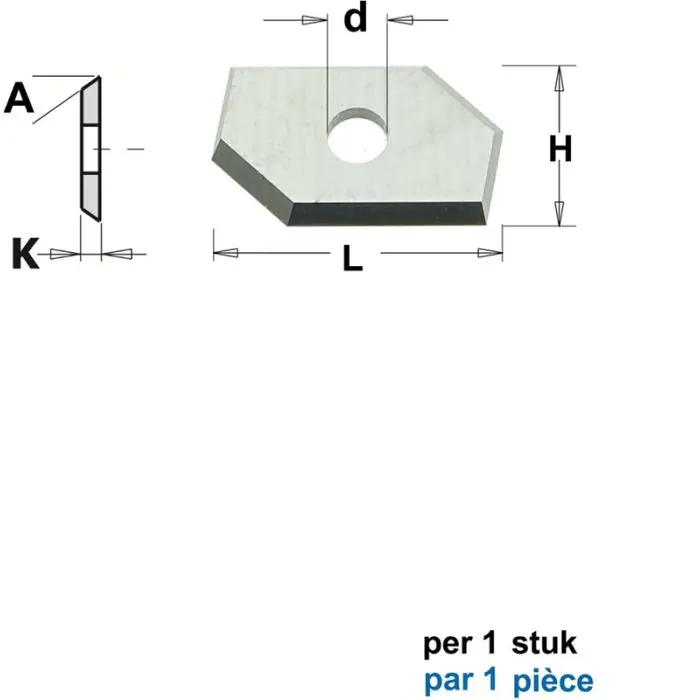 Zolang de voorraad strekt - CMT - HWM Profielmes voor bossingfrees art. 05104 - L=19x12x1,5 35°*Z2 HC05 / F1730 - 1 stuk - 790.641.101
