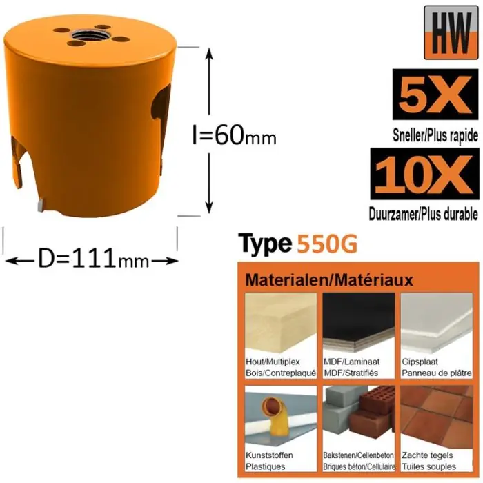 CMT - Gatzaag - Hardmetaal D=111mm - GRN - D=111mm I=60mm - Fabrieksprijs