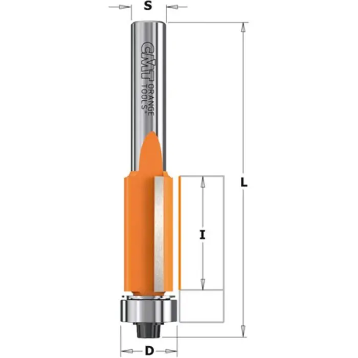 Beste prijs - CMT - Uitloopfrees met geleidelager - HW - D=9,5 x 12,7mm L=55 - S=6 Z2