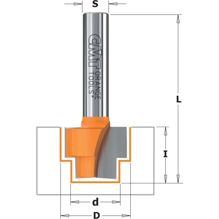 Aanbieding - CMT - Klassieke profielfrees - HW - D=12,7 x 12,7mm - R=1,2 L=51 - S=6 Z2