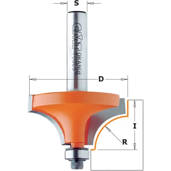 Aanbieding - CMT - Holle radiusfrees met opstaande kant - HW - D=18,7 x 12.7mm - R=3 L=52,5 - S=8 Z2