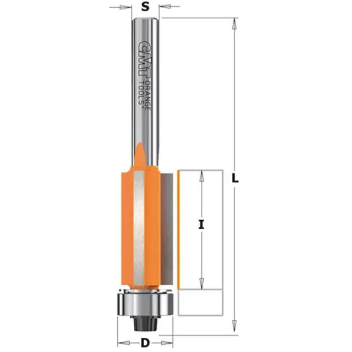 Net binnen - CMT - Uitloopfrees met kogellager - HW - D=12,7 x 25.4mm L=71 - S=8 Z3