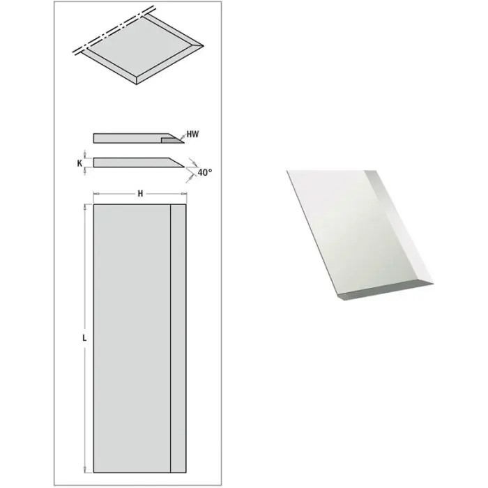 Aanbieding - CMT - Schaafmes 6% 1070x30x3 - L=1070 x 30 x 3mm - HSS 6%