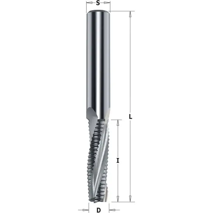 Zolang de voorraad strekt | CMT - Schrobfrees positieve snijhoek in HWM - D=12 mm x I=52 mm - S=12 mm L=100 mm - Z=3 HWM