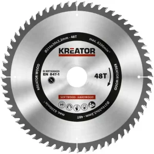 Erg populair - Kreator cirkelzaagblad Ø 216x30x2.2mm 48T Wood