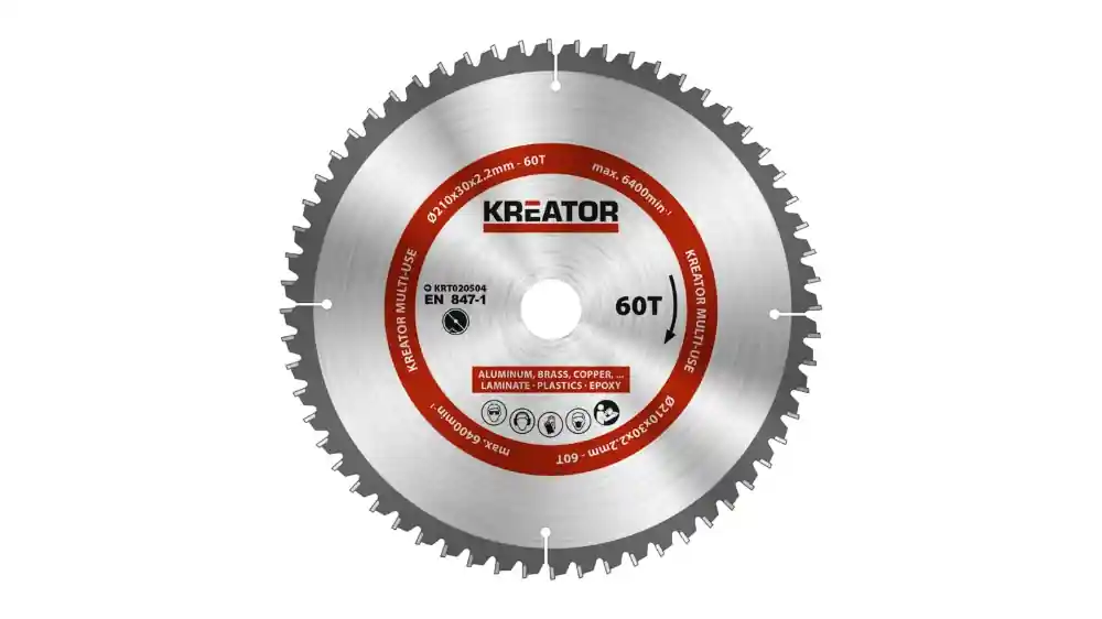 Speciale deal | Kreator cirkelzaagblad Ø 210x30x2.2mm 60T Multi-use