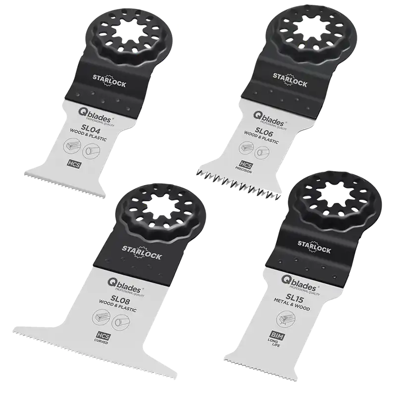 Qblades multitool zaagblad hout - metaal Starlock SL92 - set van 4 stuks | Goed beoordeeld