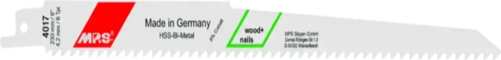 MPS reciprozaagblad BiM hout en metaal Profi Wood Line lengte 230mm TPI 6 - blister van 5 stuks | Fabrieksprijs