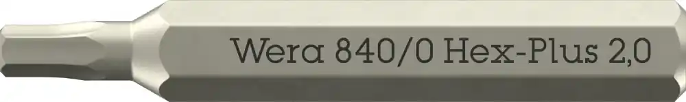 Wera 840/0 Micro bits Hex-Plus binnenzeskant 2mm - per 10 stuks - Fabrieksprijs