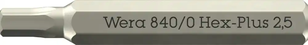 Beperkte voorraad | Wera 840/0 Micro bits Hex-Plus binnenzeskant 2.5mm - per 10 stuks