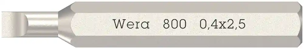 Aanbieding - Wera 800/0 Micro bits sleufschroef 0.40x2.5mm - per 10 stuks