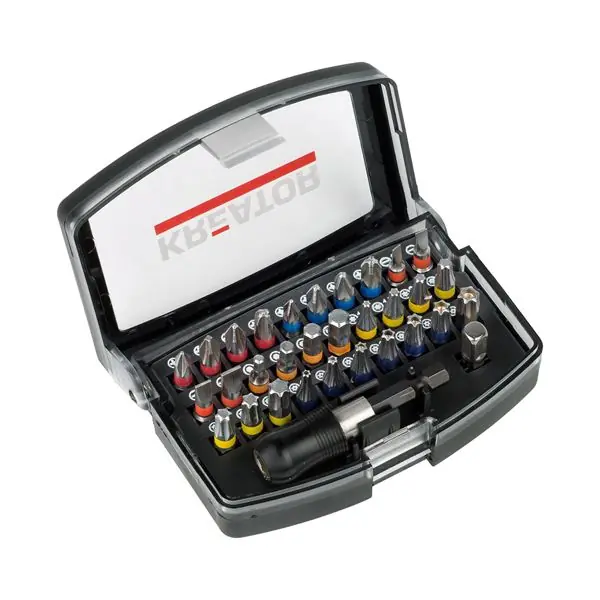 Kreator bitset Profi CR-V met kleurcodering in casette 32-delig - Laatste stuks