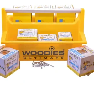 Woodies Ultimate draagkist 295x440x220mm met aluminium handgreep en 2.100 shroeven - geel per 1 stuks | Tijdelijke actie