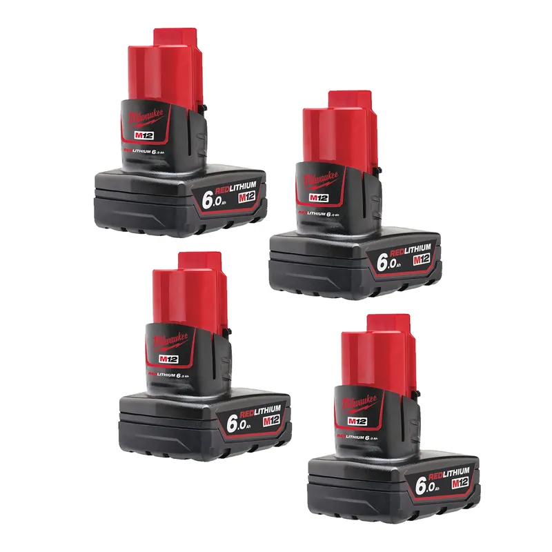 Actieprijs - Milwaukee M12 B6 12V Li-ion accu - 6.0Ah (4st)