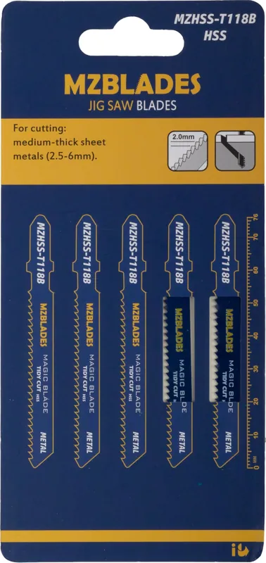 Online bestelbaar - Multizaag MZHSS-T118B Decoupeerzaagblad Metaal - 5 stuks