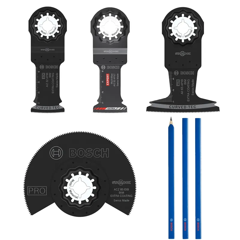 Premiumkwaliteit | Bosch 061599766V Starlock Bladen in mini L-box + potloden