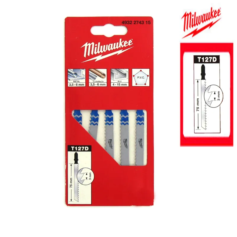 Aanbieding | Milwaukee 4932274315 / T 127 D HSS Decoupeerzaagblad - Aluminium (5st) - T 127 D