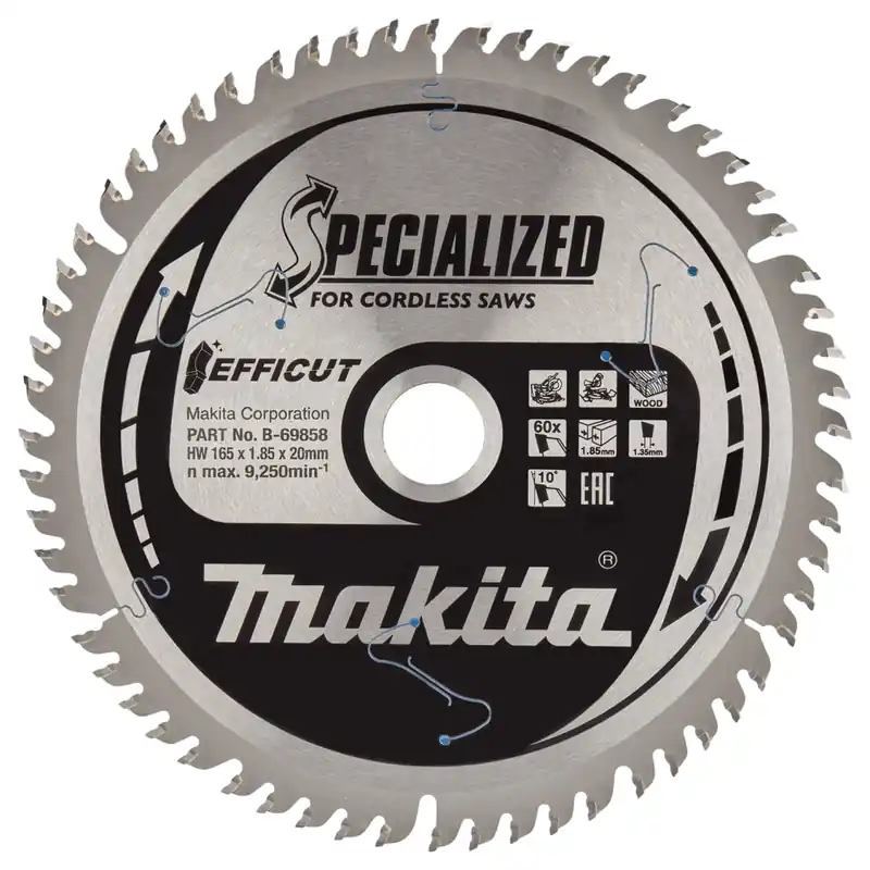 Wees er snel bij - Makita B-69864 Algemeen afkortzaagblad voor Hout - 165 x 20 x 60T