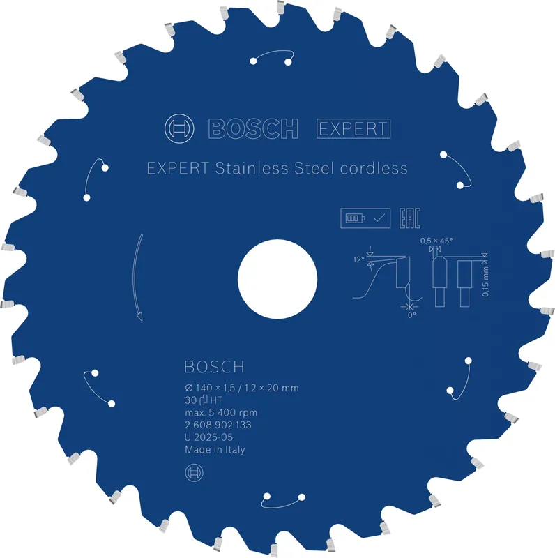 Beperkte voorraad - Bosch 2608902133 EXPERT accu cirkelzaagblad voor Staal - 140 x 20 x 30T