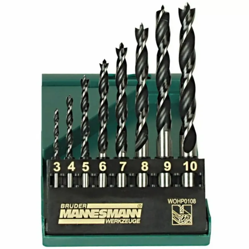 Uitverkoop - Brüder Mannesmann 54308 8-delige Houtborenset - 3-10mm