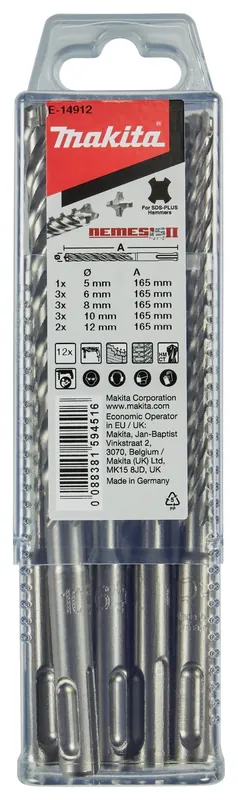 Makita E-14912 12-delige SDS-plus betonborenset - Voordelig