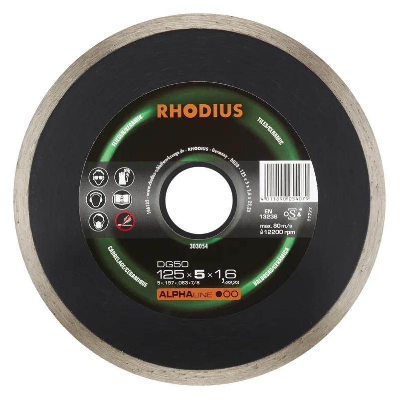 Rhodius 303054 Alphaline I DG50 Diamantdoorslijpschijf - 125 x 22,23 x 5mm - Tegels/Keramiek | Nieuwe release