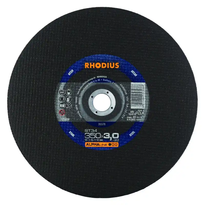 Rhodius 201514 Alphaline I ST34 Doorslijpschijf - Stationair - 350 x 25,4 x 3mm - Staal - Makkelijk bestellen