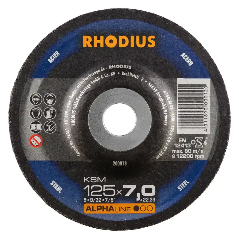 Dagdeal - Rhodius 200018 KSM ALPHALINE l Afbraamschijf 125 x 22,23 x 7mm (25 st)