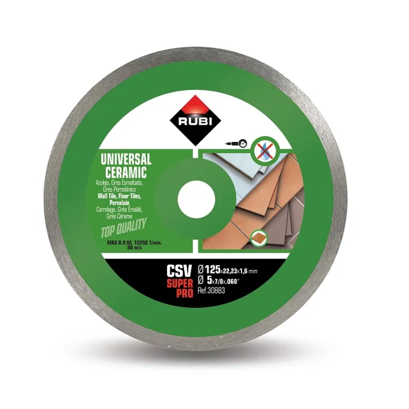 Rubi 30883 CSV Superpro continu diamantzaagblad voor keramische tegels - 22,2 x 125mm | Actieprijs