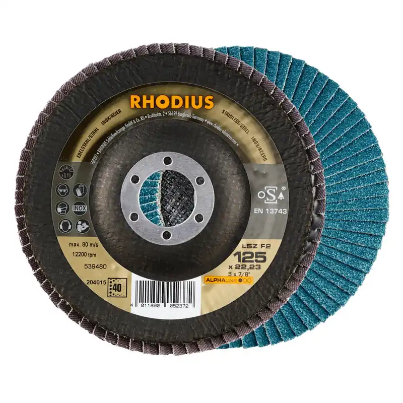 Lage prijs | Rhodius ALPHAline I LSZ F2 Lamellenslijpschijf - K60 - 125 x 22,23mm - Ferro (10st)