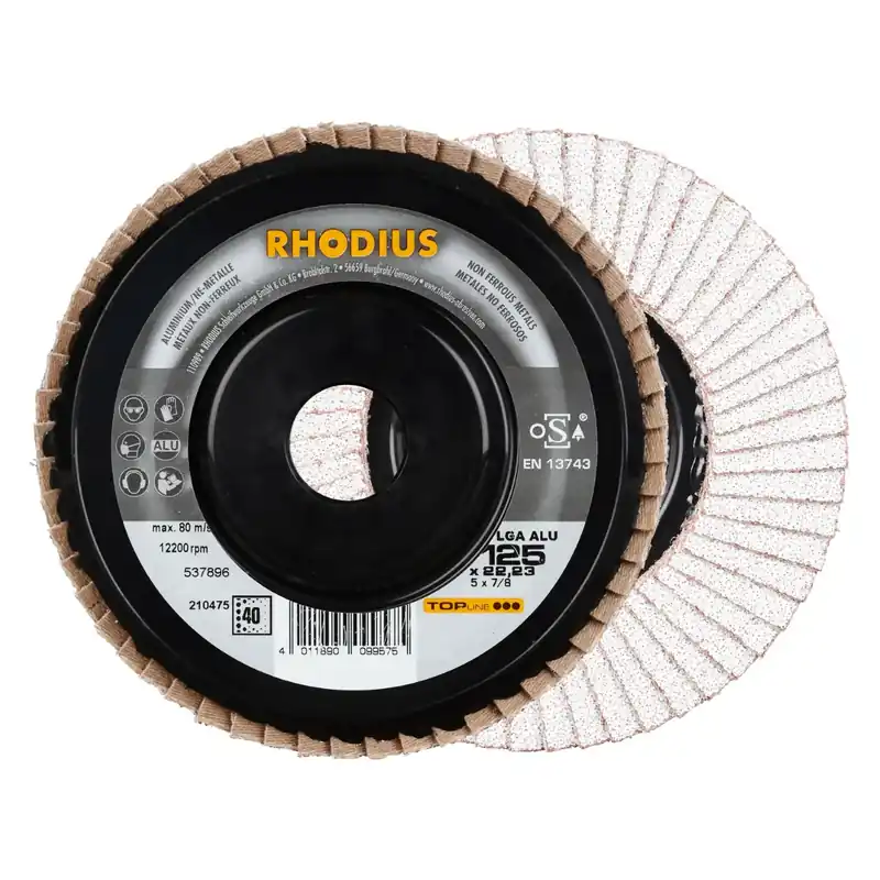 Rhodius 210475 LGA ALU K40 TOPline lll Lamellenslijpschijf 125 x 22,23mm (10 st) K40 | Tijdelijke aanbieding