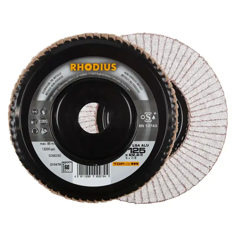 Opruiming - Rhodius 210476 LGA ALU K60 TOPline lll Lamellenslijpschijf 125 x 22,23mm (10 st) K60