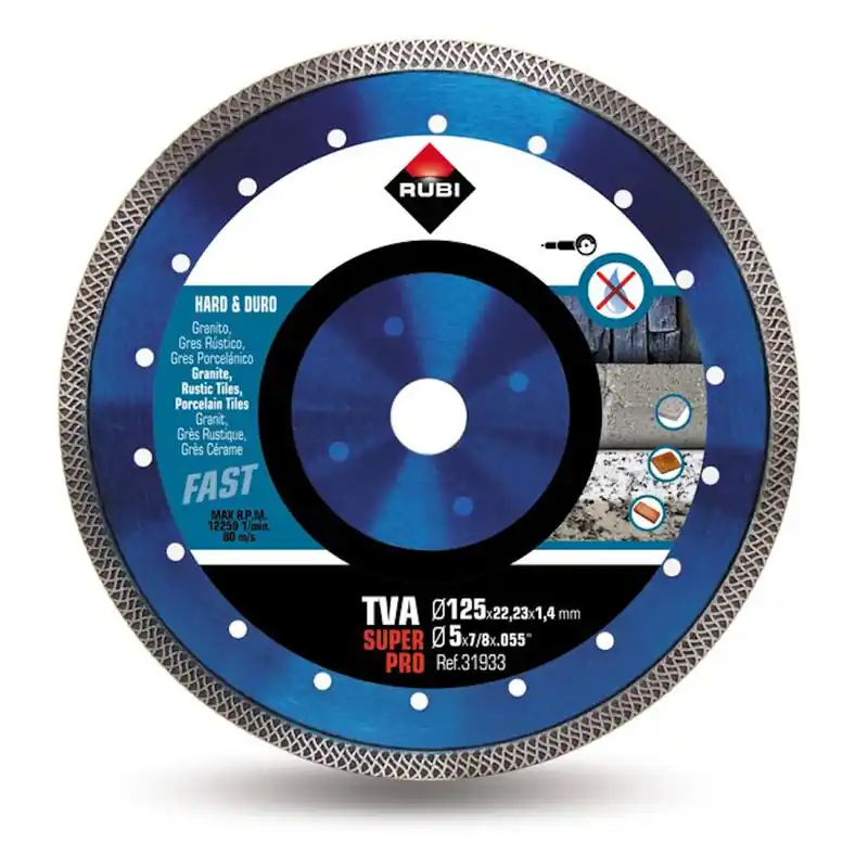 Korting - Rubi 31933 TVA Diamantzaagblad voor hard materiaal - 22,2 x 125mm