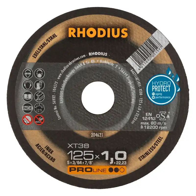 Rhodius 204621 XT38 PROline ll Doorslijpschijf extra dun 125 x 22,23 x 1,0mm (50 st) | Spoedlevering