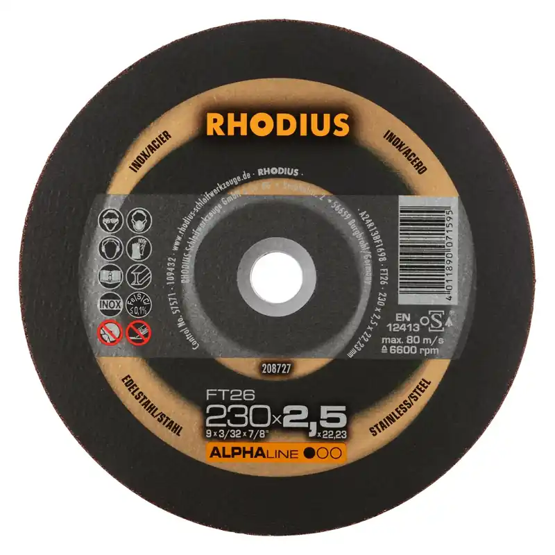 Hoog gewaardeerd - Rhodius 208727 FT26 ALPHALINE l Doorslijpschijf conventioneel 230 x 22,23 x 2,5mm (25 st)